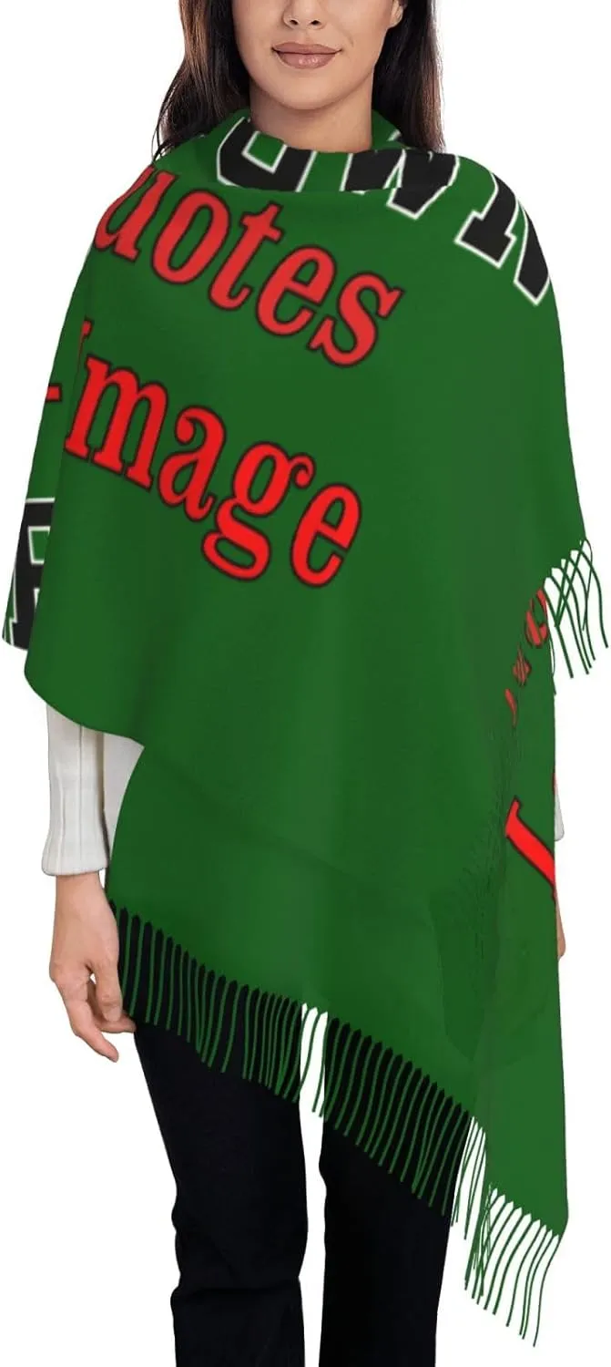Winter Scarf for Women Men Custom Scarves Personalized Customize Logo Photo Text Name Pashmina Shawl Wrap