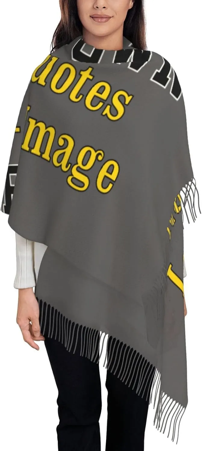 Winter Scarf for Women Men Custom Scarves Personalized Customize Logo Photo Text Name Pashmina Shawl Wrap