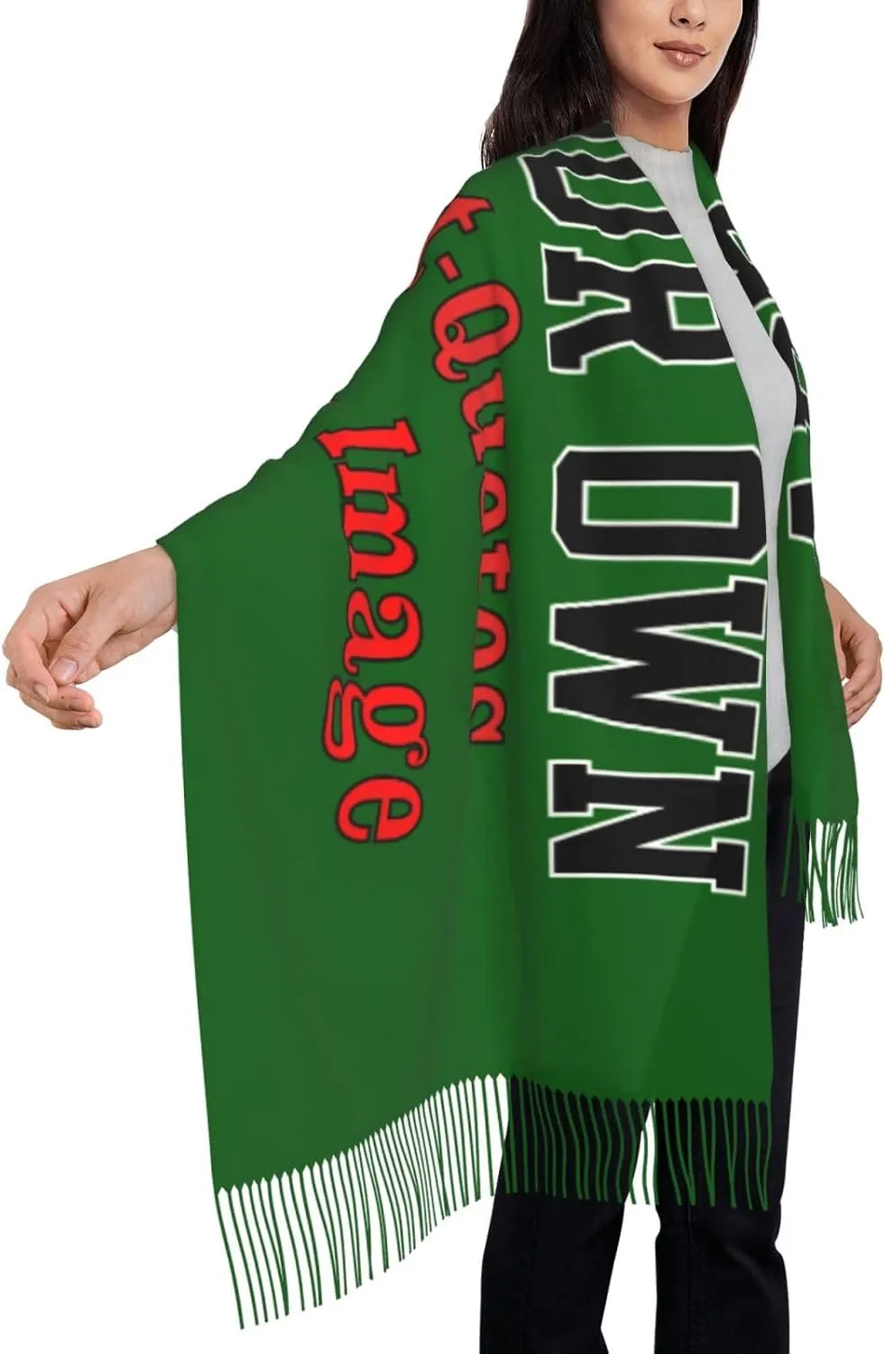 Winter Scarf for Women Men Custom Scarves Personalized Customize Logo Photo Text Name Pashmina Shawl Wrap