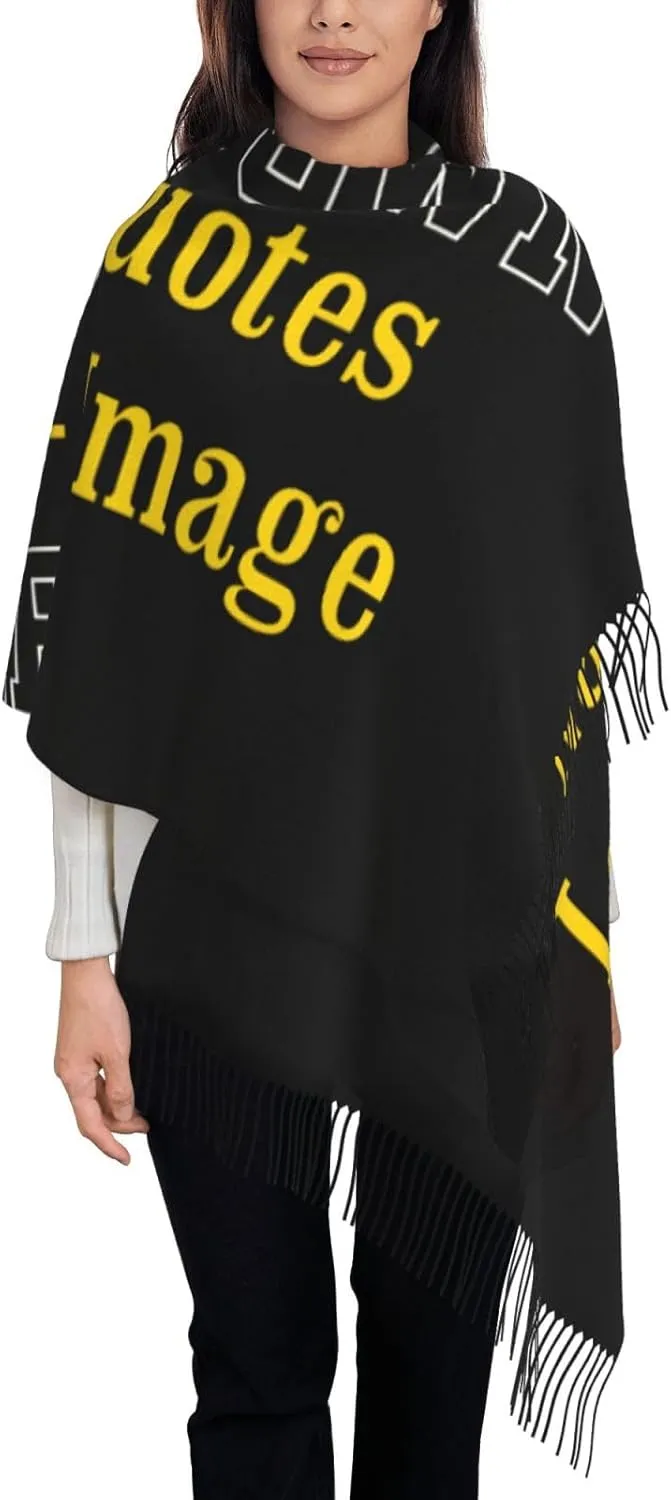 Winter Scarf for Women Men Custom Scarves Personalized Customize Logo Photo Text Name Pashmina Shawl Wrap