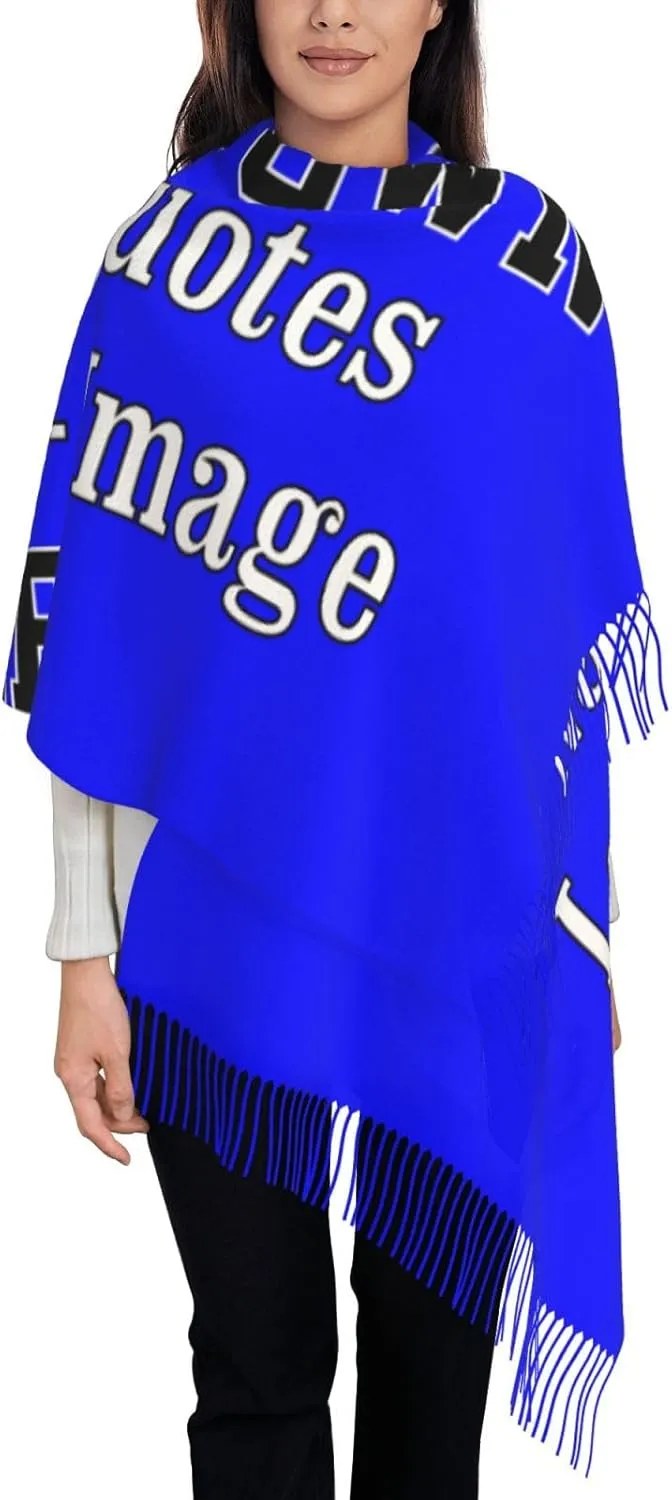 Winter Scarf for Women Men Custom Scarves Personalized Customize Logo Photo Text Name Pashmina Shawl Wrap