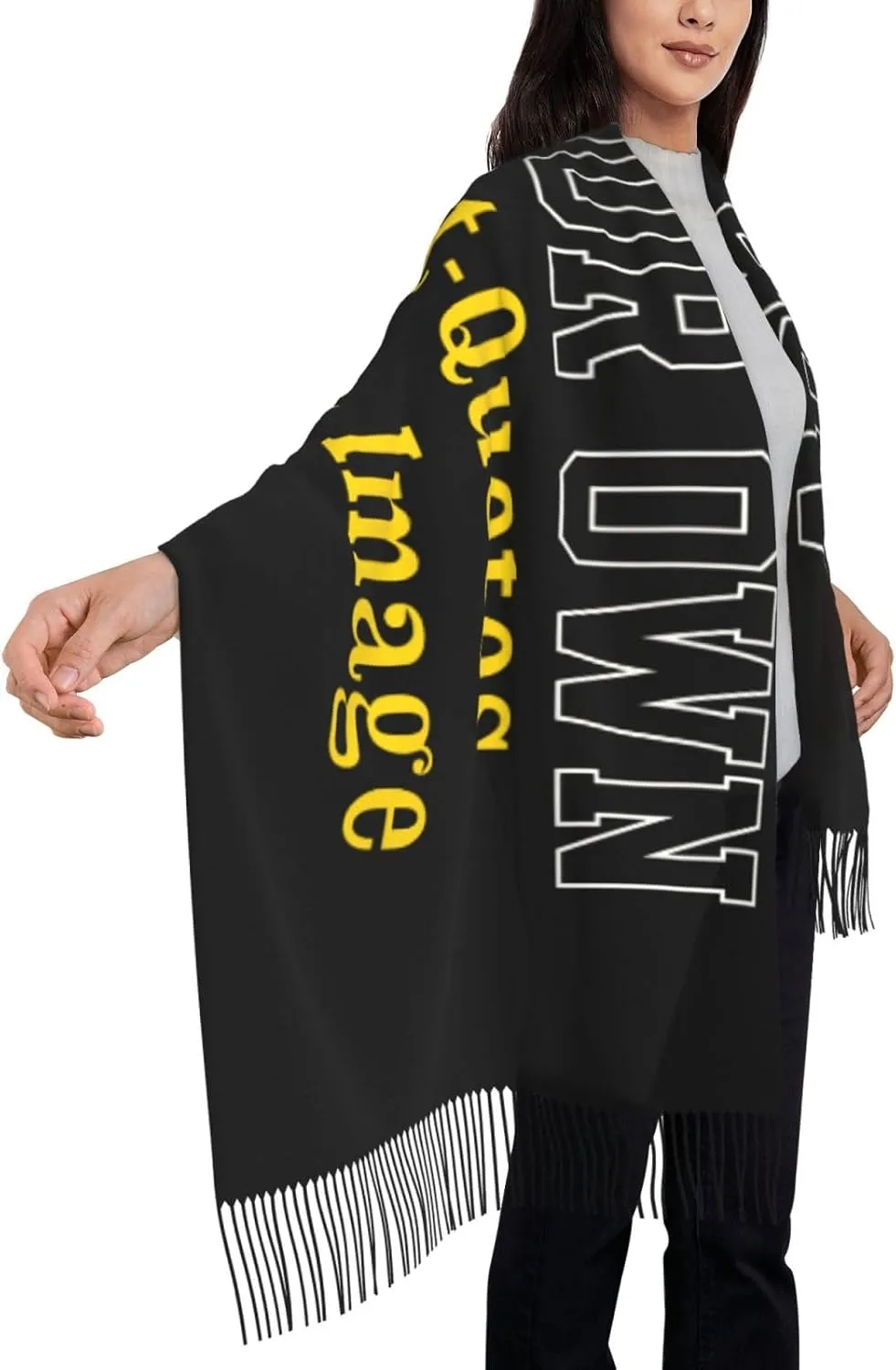 Winter Scarf for Women Men Custom Scarves Personalized Customize Logo Photo Text Name Pashmina Shawl Wrap