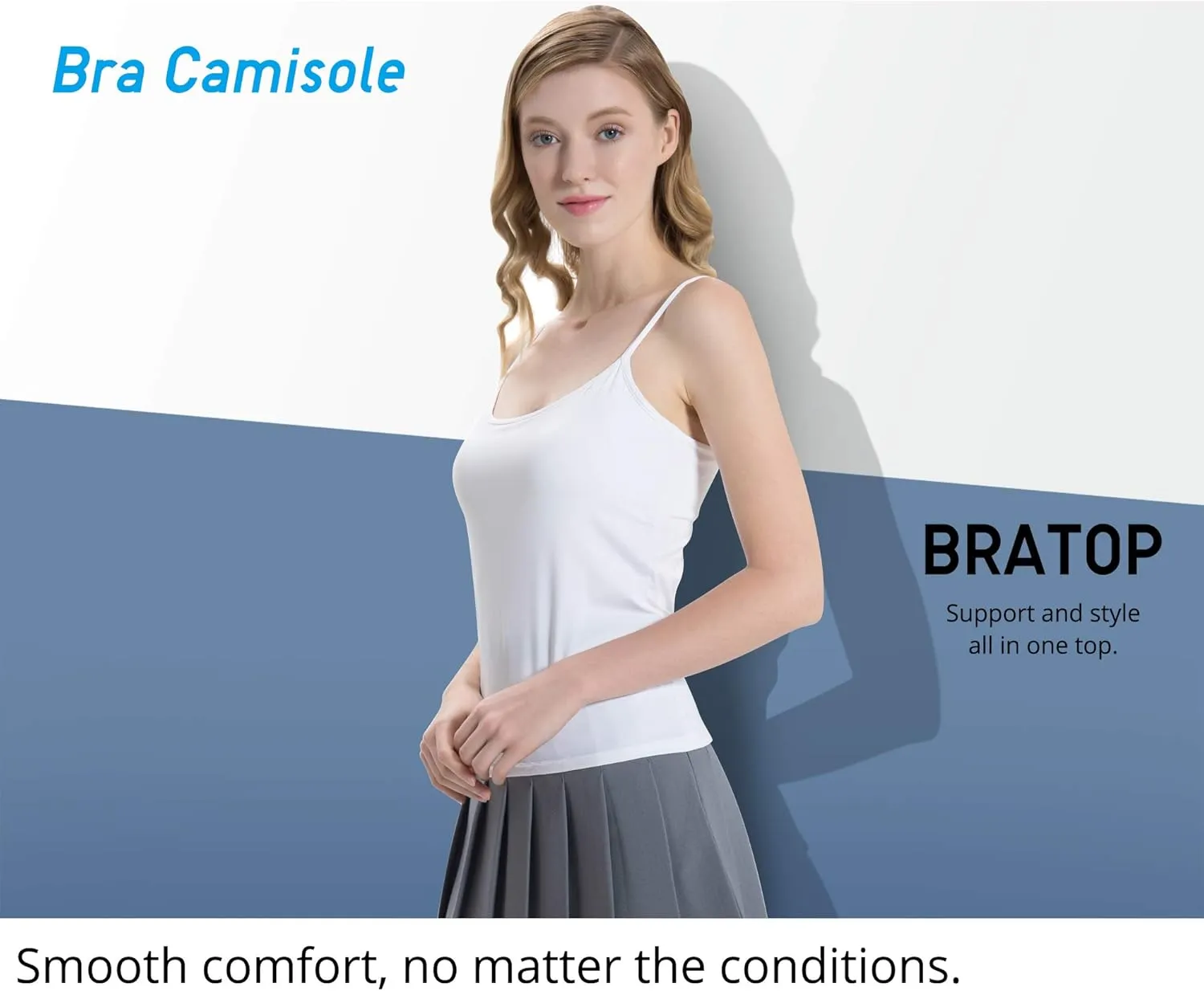 Women Camisole with Built in Padded Bra