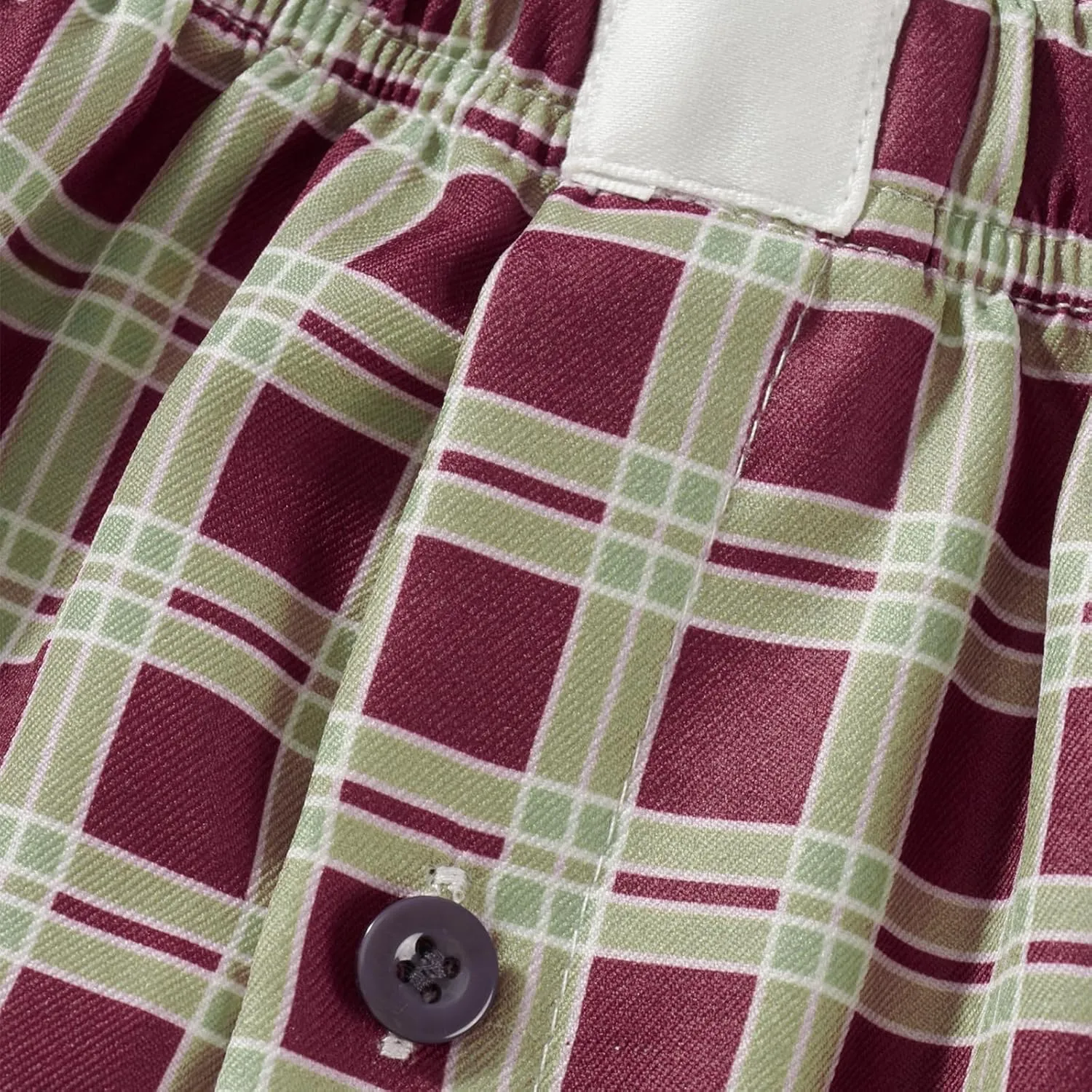 Women Pajamas Shorts Micro Boxer Shorts Y2K Cute Gingham Sleep Lounge Shorts Checkered Plaid Button Pj Mini Shorts