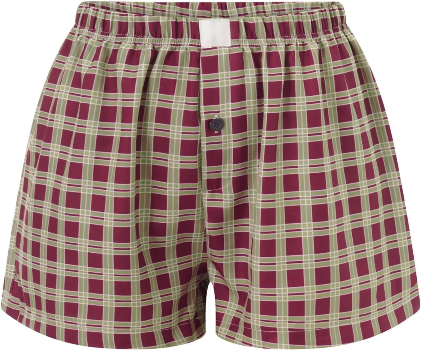 Women Pajamas Shorts Micro Boxer Shorts Y2K Cute Gingham Sleep Lounge Shorts Checkered Plaid Button Pj Mini Shorts