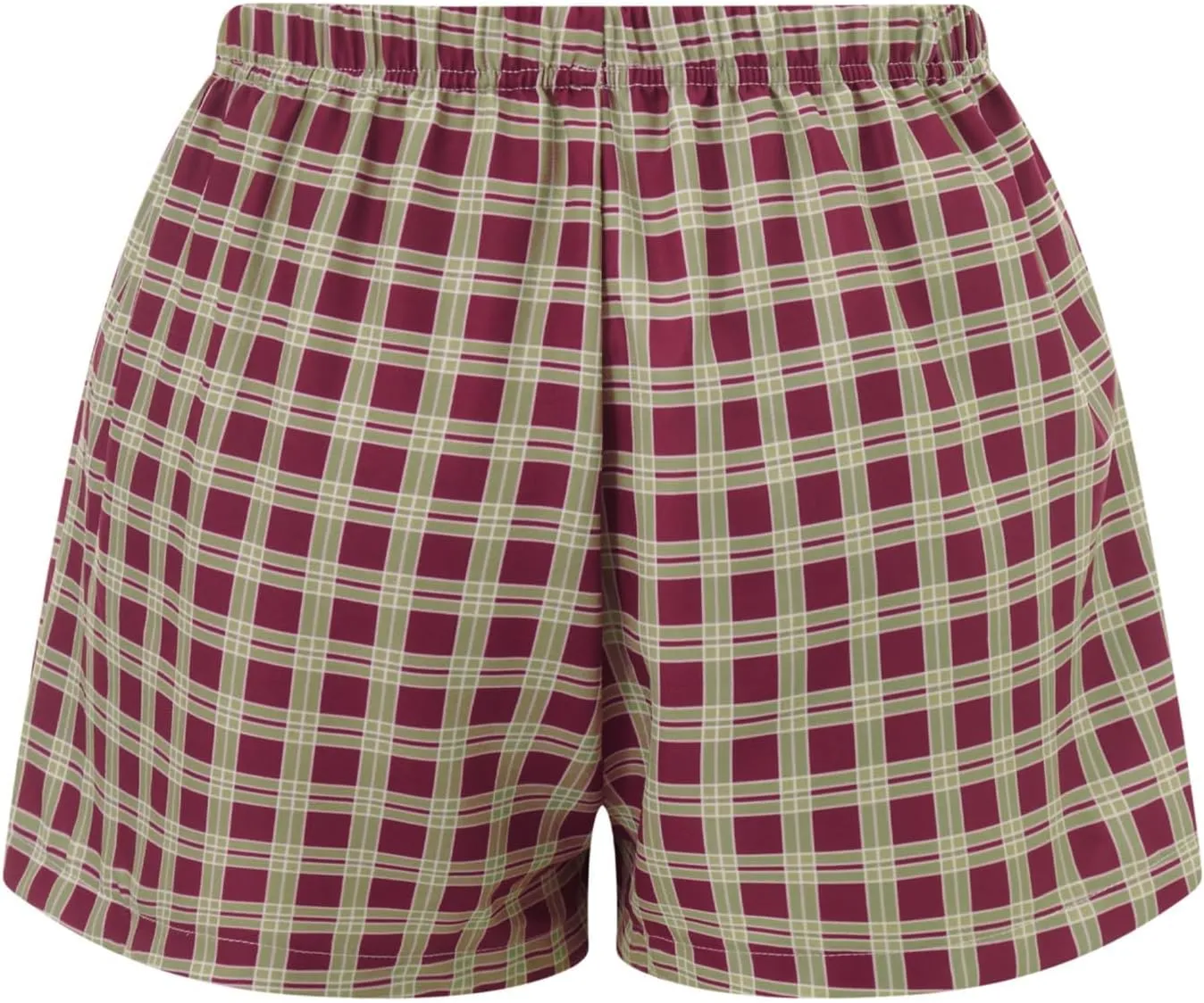 Women Pajamas Shorts Micro Boxer Shorts Y2K Cute Gingham Sleep Lounge Shorts Checkered Plaid Button Pj Mini Shorts