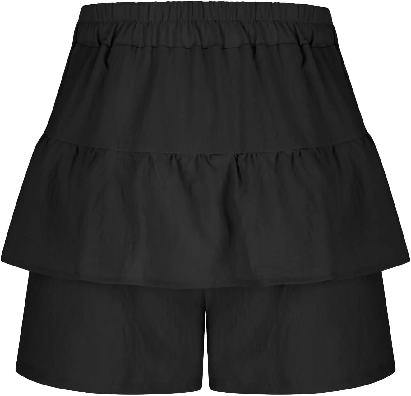 Women Ruffle Shorts Flowy Tiered Shorts Summer Boho Skorts A Line High Waisted Beach Shorts Trendy Vacation Shorts