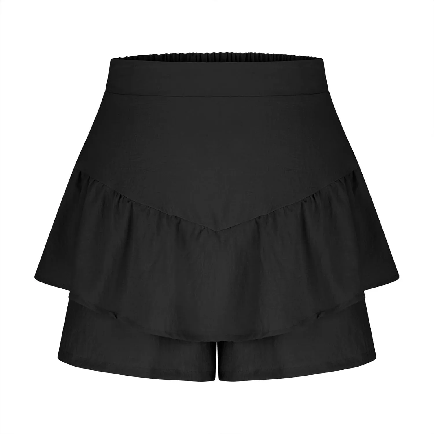 Women Ruffle Shorts Flowy Tiered Shorts Summer Boho Skorts A Line High Waisted Beach Shorts Trendy Vacation Shorts