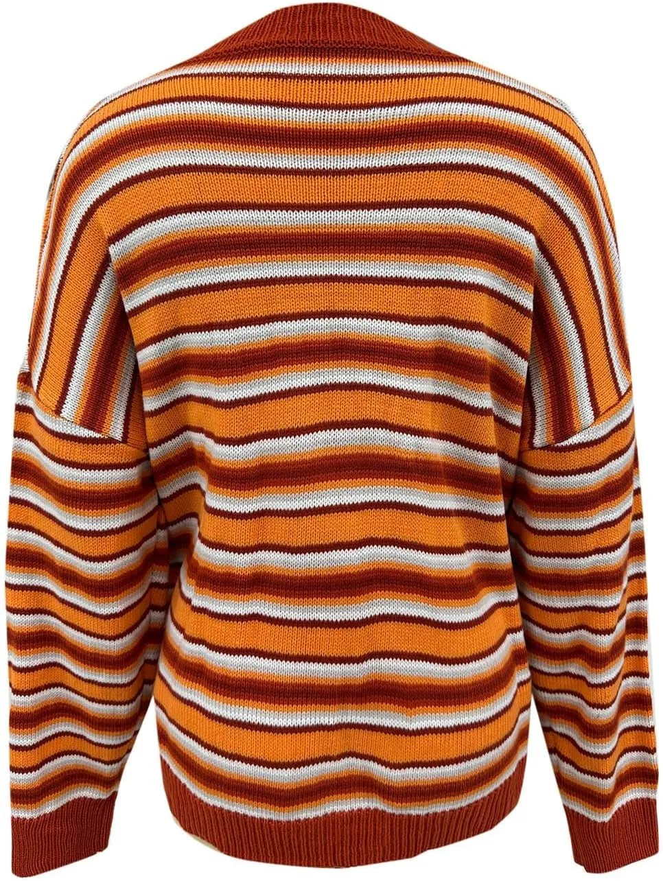 Women's 2024 Winter Pullover Sweater Casual Long Sleeve Crewneck Loose Chunky Knit Jumper Tops Striped Sweater Women