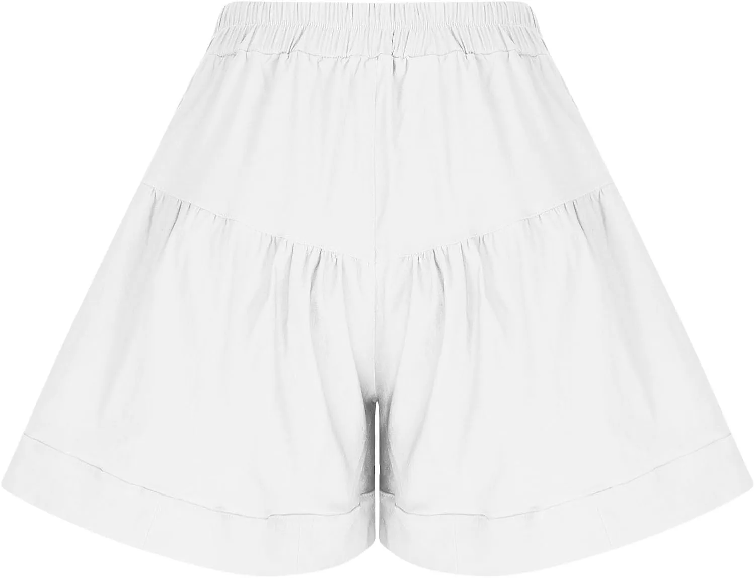 Women's 2025 Fashion Shorts Summer High Waist Flowy Wide Leg Buttons Pleated Short Pants Casual Loose Pleated Shorts