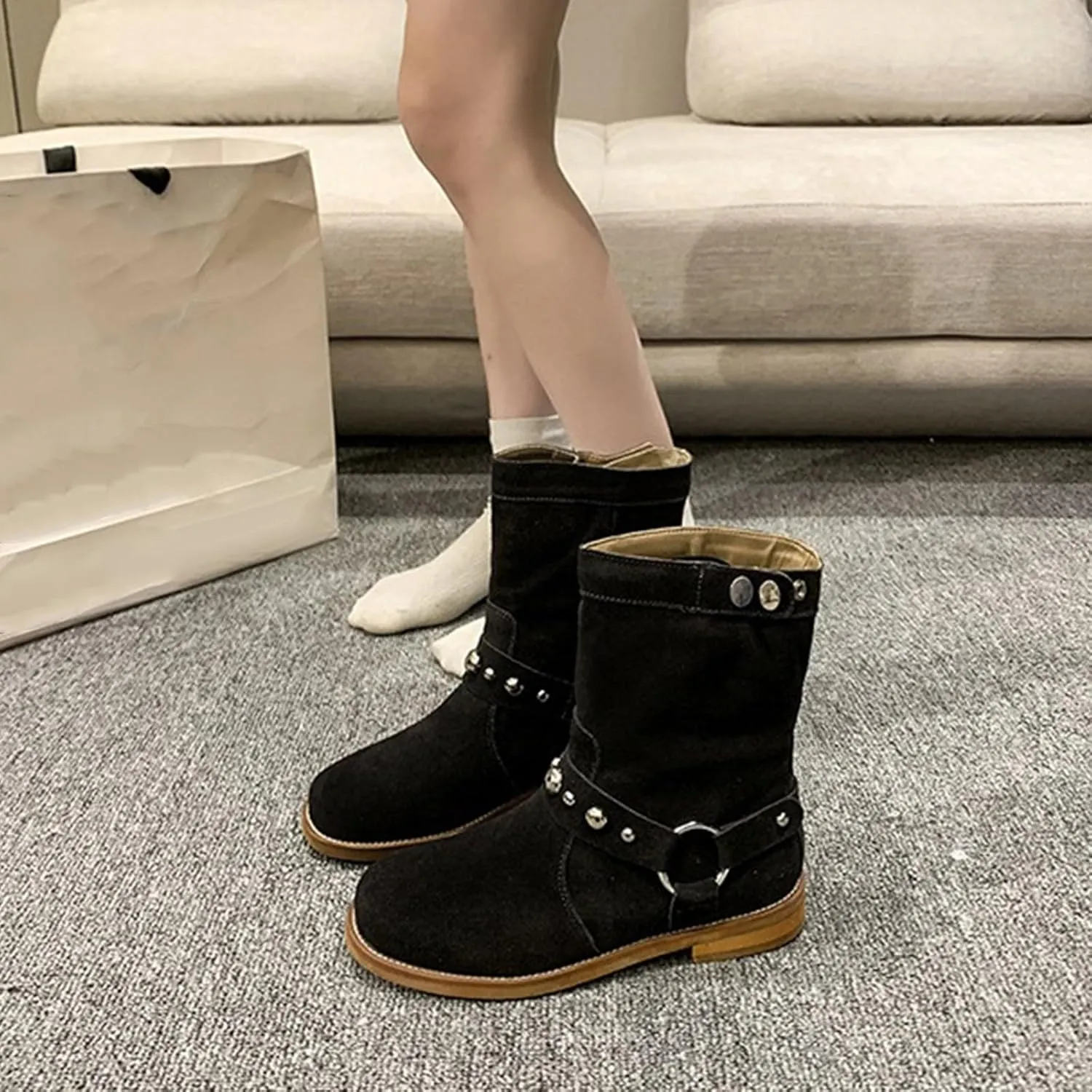 Women's Ankle Boots & Booties Black Boots Silver Boots Fall Boots for Women Womens Ankle Boots with Heel Wide Width Black Booties for Women Low Heel Wide Width