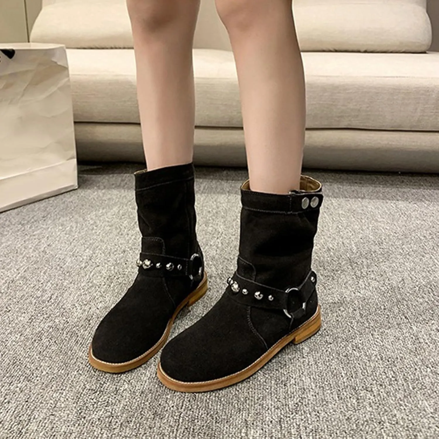 Women's Ankle Boots & Booties Black Boots Silver Boots Fall Boots for Women Womens Ankle Boots with Heel Wide Width Black Booties for Women Low Heel Wide Width