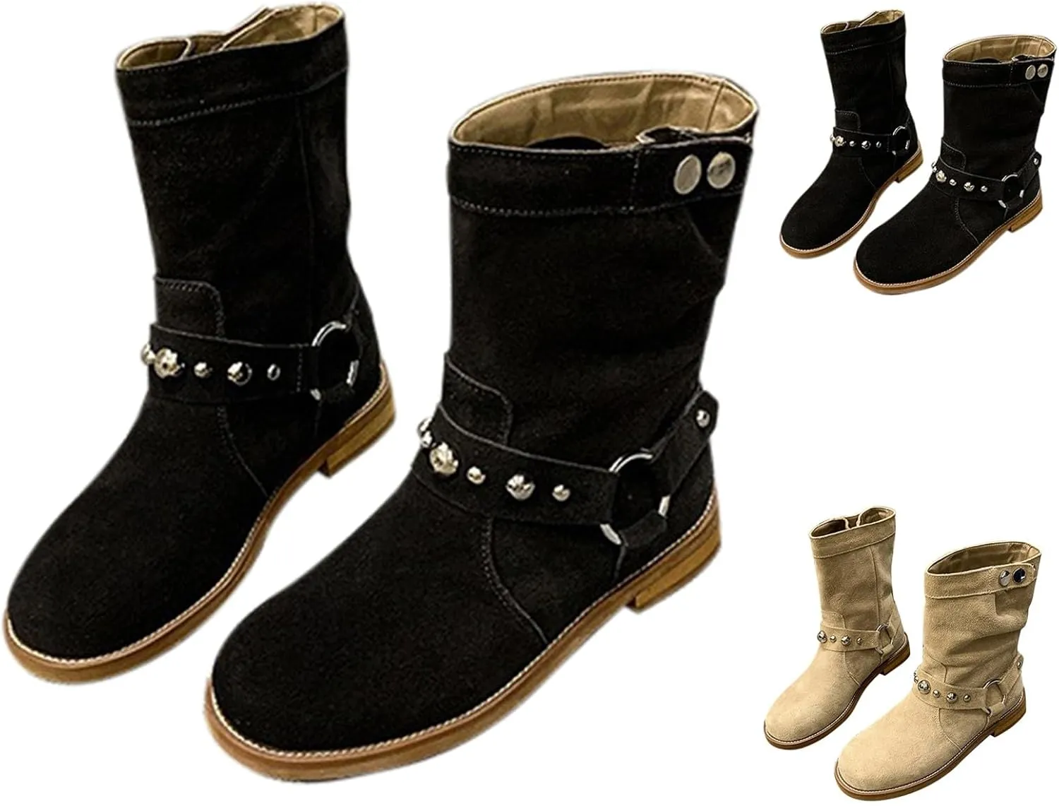 Women's Ankle Boots & Booties Black Boots Silver Boots Fall Boots for Women Womens Ankle Boots with Heel Wide Width Black Booties for Women Low Heel Wide Width