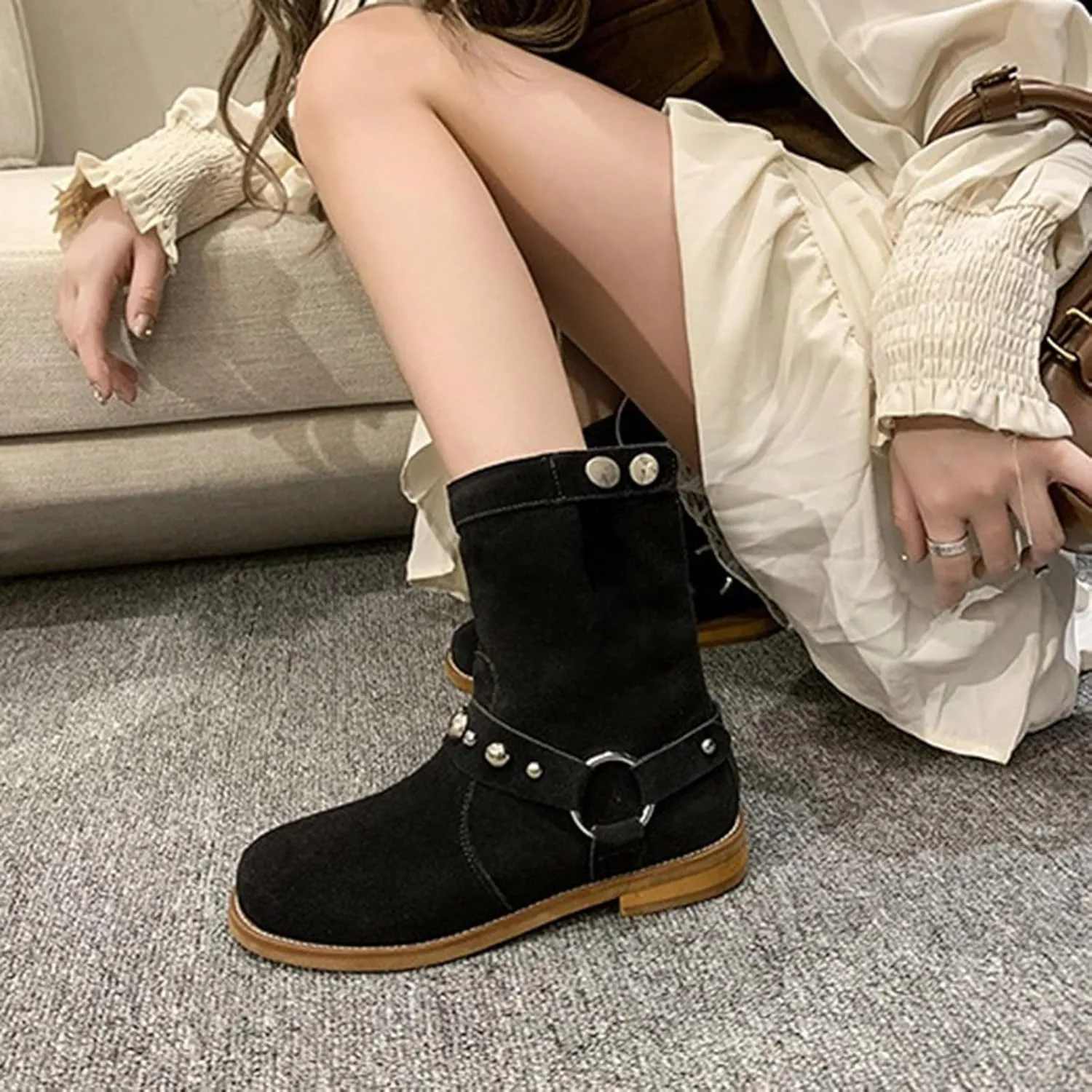Women's Ankle Boots & Booties Black Boots Silver Boots Fall Boots for Women Womens Ankle Boots with Heel Wide Width Black Booties for Women Low Heel Wide Width