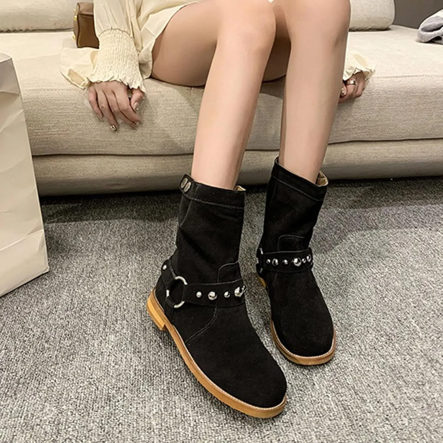 Women's Ankle Boots & Booties Black Boots Silver Boots Fall Boots for Women Womens Ankle Boots with Heel Wide Width Black Booties for Women Low Heel Wide Width