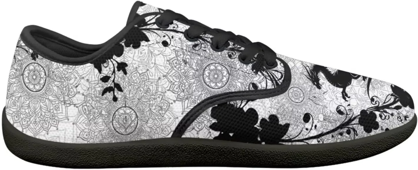 Women's Barefoot Shoes Wide Toe Box Sneakers Lightweight Breathable Lace Up Jogging Footwear