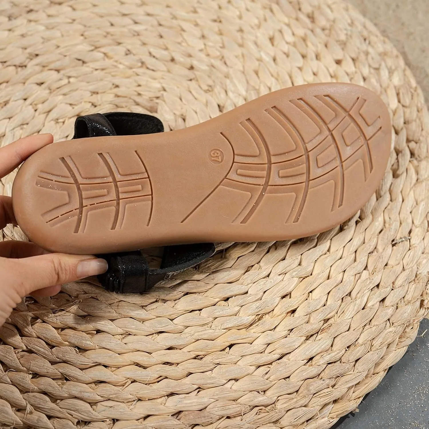 Women's Bohemian Summer Flat Sandals Comfortable Flip Flops Beach Thong Open Toe Casual Slide Sandal for Travel