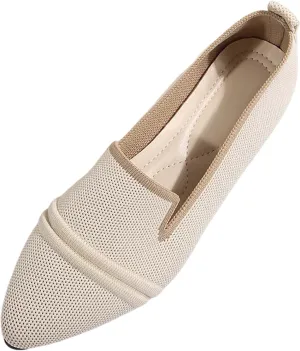 Women's Breathable Comfortable Pointed Toe Casual Shoes for Spring Summer Fashion Flat Walking Slip On Loafers