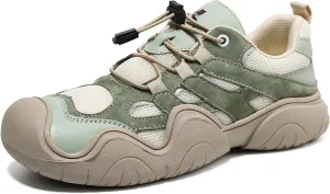 Women's Breathable Low Top Trail Running Hiking Shoes Platform Non-Slip Slip-on Trekking Work Walking Jogging Shoes Casual Outdoor Lightweight Tennis Sneakers