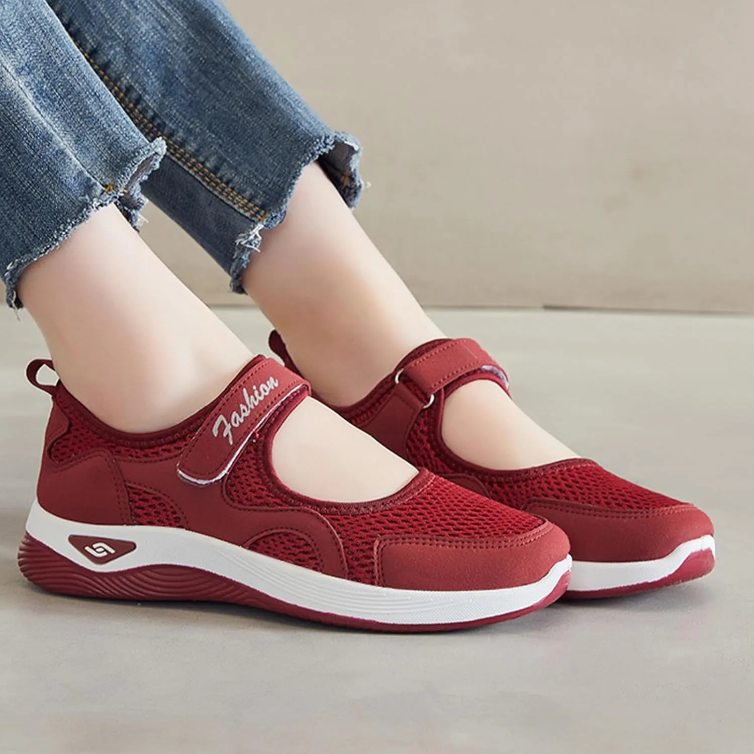 Women's Breathable Walking Shoes Comfortable Working Nurse Shoes Casual Nursing Orthotic Lightweight Shoe Adjustable Barefoot Casual Sneakers Zero Drop Arthritis Edema Sneakers Indoor Outdoor