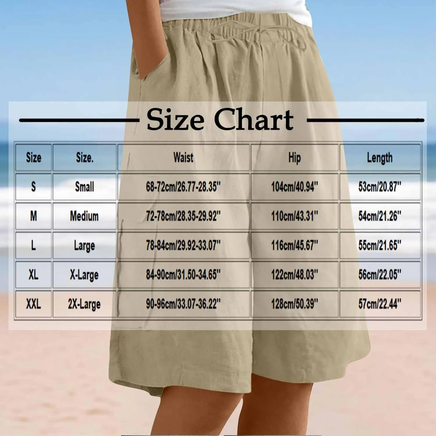 Women's Cargo Bermuda Shorts 2025 Summer Linen Wide Leg Pants Elastic Waisted Casual Baggy Beach Shorts with Pockets