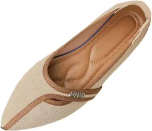 Women's Casual Slip On Ballet Comfortable Lightweight Soft Breathable Walking Shoes for Daily Wear with -Slip