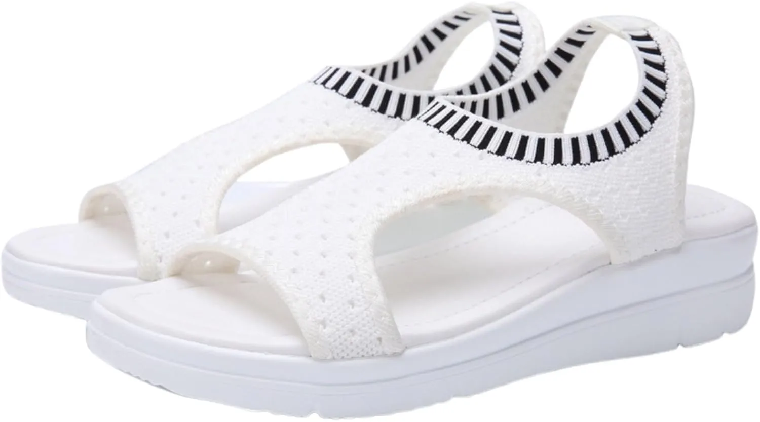 Women's Casual Toe Espadrilles Breathable Slip On Sandals Comfortable Walking Shoes for Summer Beach Vacation