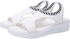 Women's Casual Toe Espadrilles Breathable Slip On Sandals Comfortable Walking Shoes for Summer Beach Vacation