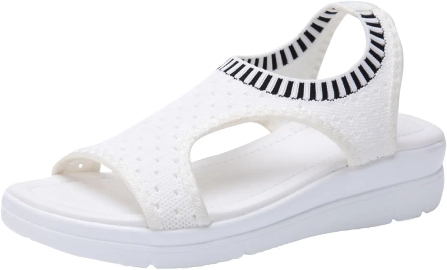 Women's Casual Toe Espadrilles Breathable Slip On Sandals Comfortable Walking Shoes for Summer Beach Vacation