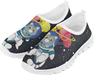 Women's Cute Pattern Sneakers Non Slip Travel Shoes Low Top Casual Shoes Lightweight Walking Shoes Exercise Flat Play Sneaker US Size 11-15