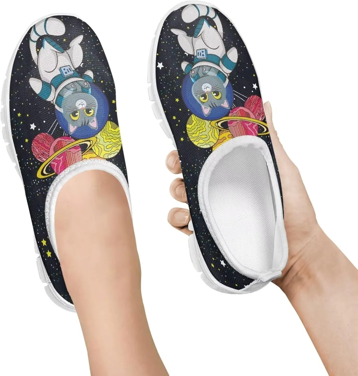 Women's Cute Pattern Sneakers Non Slip Travel Shoes Low Top Casual Shoes Lightweight Walking Shoes Exercise Flat Play Sneaker US Size 11-15