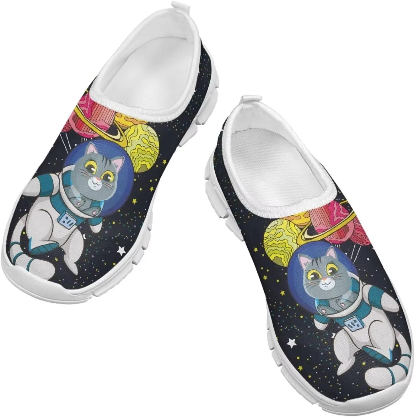 Women's Cute Pattern Sneakers Non Slip Travel Shoes Low Top Casual Shoes Lightweight Walking Shoes Exercise Flat Play Sneaker US Size 11-15