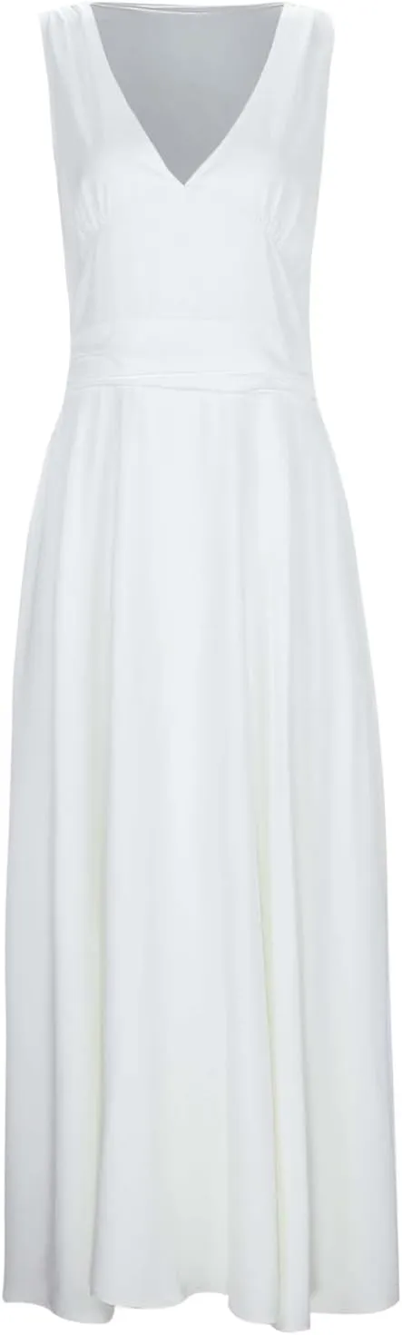 Women's Deep V Neck Prom Dresses Maxi Dress Summer Beach Vacation A Line Formal Evening Gowns Ladies Sundresses
