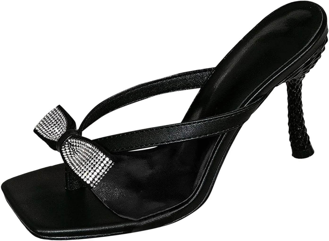 Women's Dress Shoes Women's Strappy Heels Flip Flops Square Open Toe Low Heels Fashion Party Dress Thong Heeled Sandals