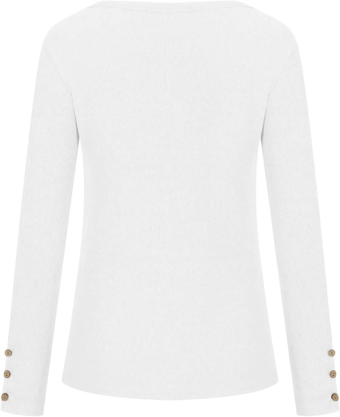 Womens Henley Shirts Long Sleeve Button Down Tunic Tops Scoop Neck Ribbed Knit Slim Fitted Casual Dressy Blouses Cute Tee