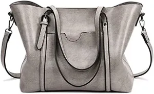 Womens Leather Purses and Handbags Top Handle Satchel Bags Tote Bags Tote Purses for Women (Brown)