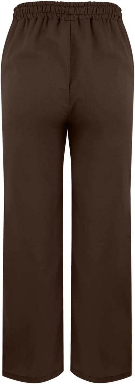 Women's Linen Pants High Waist Drawstring Wide Leg Cropped Pants Casual Loose Lightweight Beach Trousers with Pockets