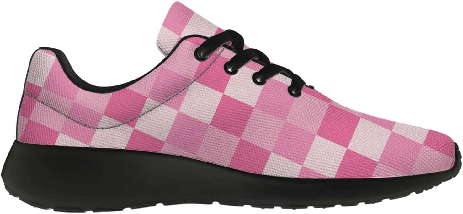 Women's Men's Running Shoes Walking Sneakers Tennis Shoes Checkered Gifts for Women Teens