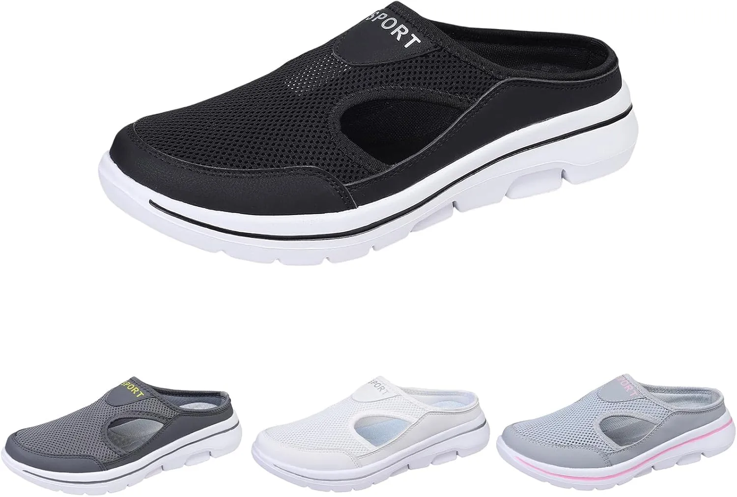 Women's Mules & Clogs Orthopedic Diabetic Mules Lightweight Open Back Shoes Comfort Closed Toe Walking Slides Casual Unisex Slippers Breathable Anti-Skid Sole Shoes