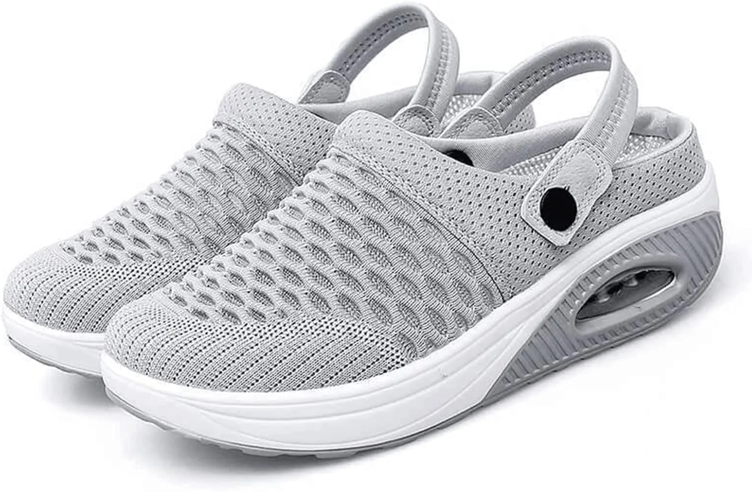 Womens Orthopedic Clogs with Air Cushion Support Mesh Garden Shoes Lightweight Diabetic Walking Shoes Wide Width Stretch Sandals Slippers