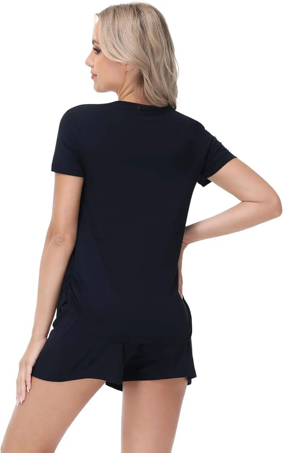 Women's Pajamas Set Viscose from Bamboo Pjs with Shorts Short Sleeve Nursing Wear SleepWear Soft LoungeWear S-XXL