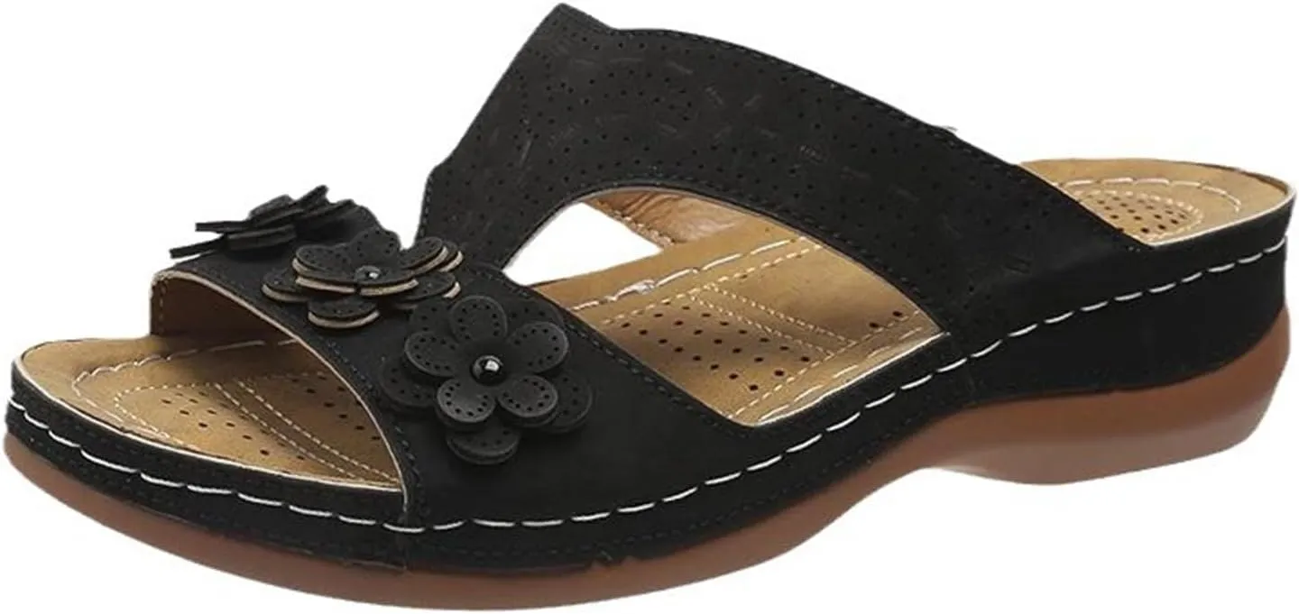 Women's Sandals Comfortable Cute Arch Support Slides Orthopedic Slippers Summer Orthotic Flip Flops for Plantar Fasciitis