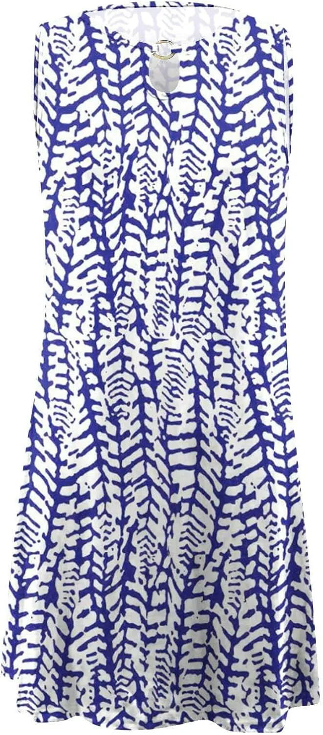Womens Sleeveless Summer Dresses Aline Mini Dress Casual Dress Patterned Vacation Beach Dress Swing Dress