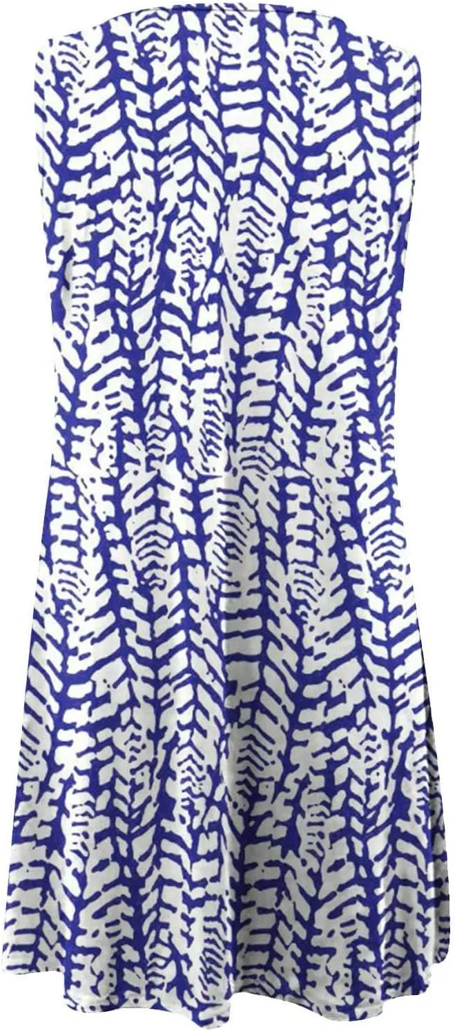 Womens Sleeveless Summer Dresses Aline Mini Dress Casual Dress Patterned Vacation Beach Dress Swing Dress