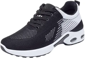 Womens Sneakers Air Cushion Running Shoes Mens Lightweight Tennis Walking Shoes Mesh Breathable Gym Work Fashion Sneakers Training Comfortable Walking Shoe Non Slip Workout Casual Sport Shoe