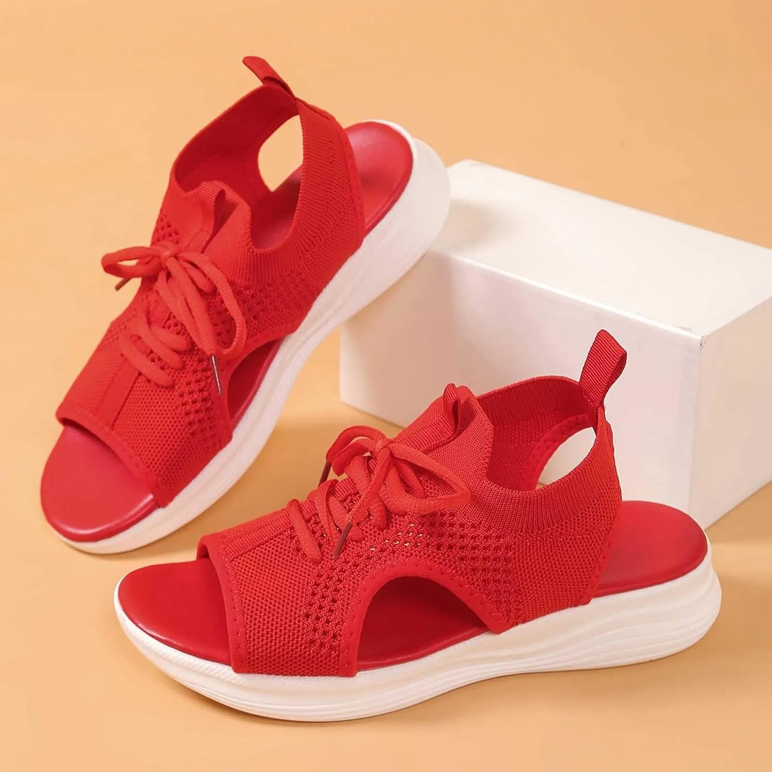 Women's Summer Fashion Cloth Breathable Open Toed Sandals Comfortable Platform Shoes Shoes Women