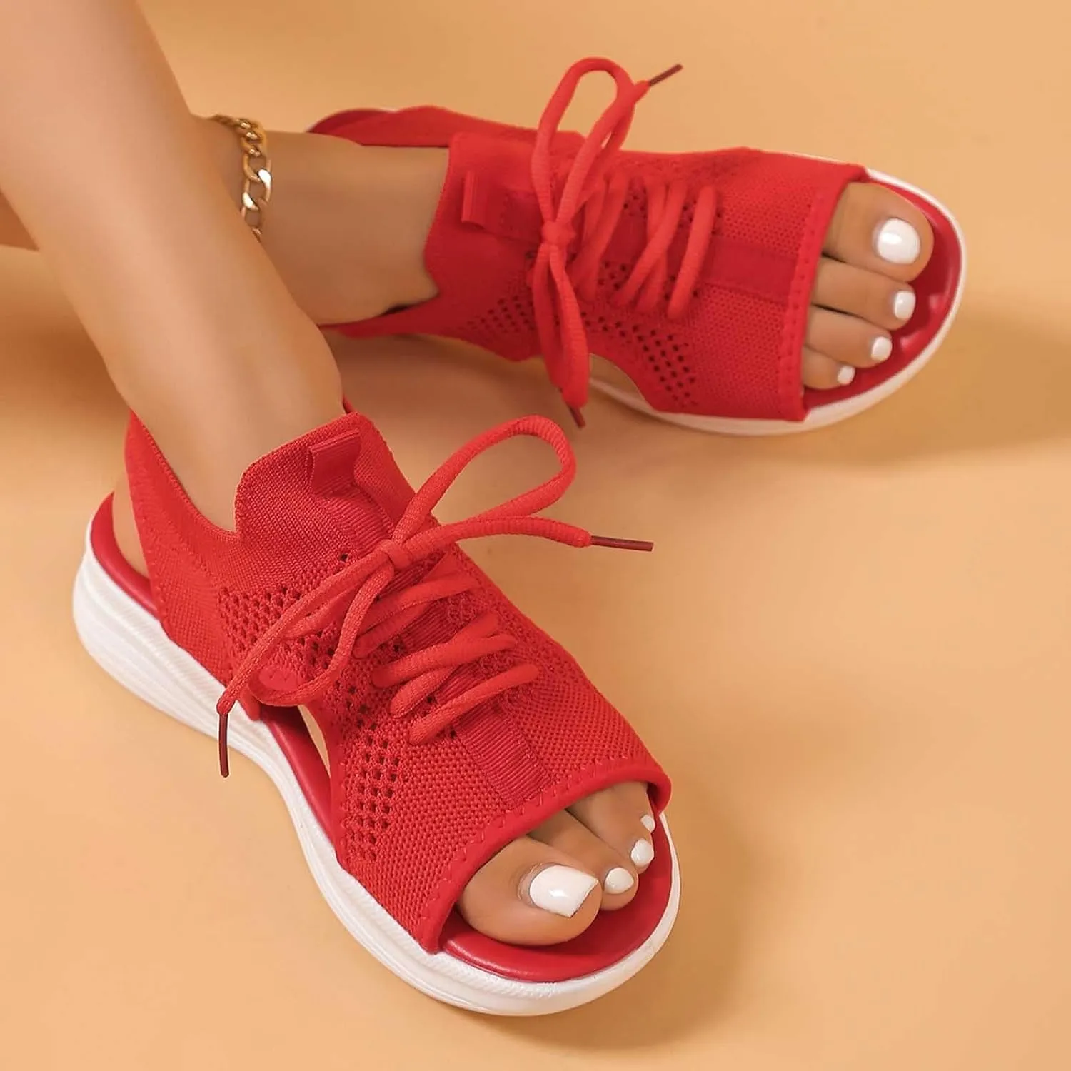 Women's Summer Fashion Cloth Breathable Open Toed Sandals Comfortable Platform Shoes Shoes Women