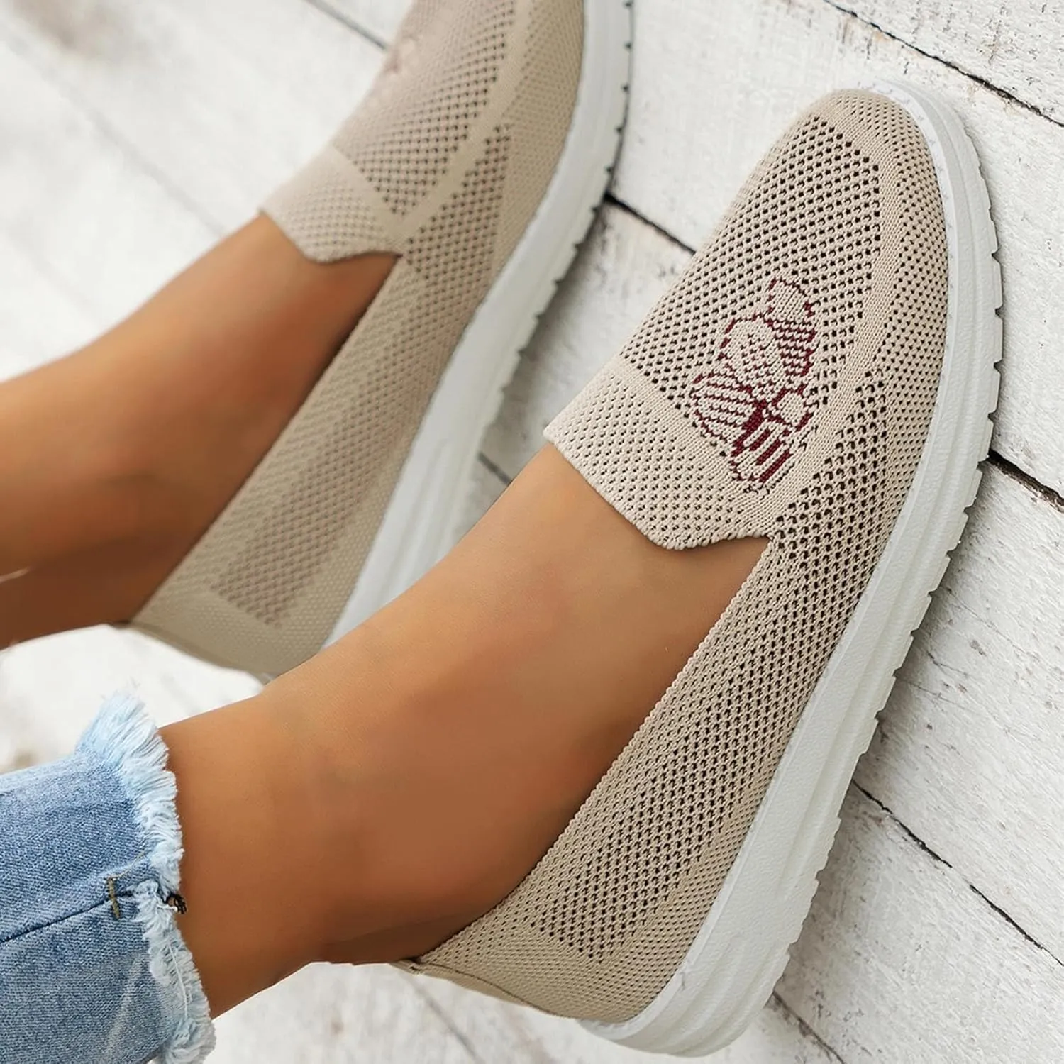 Womens Walking Shoes Slip On Slip On Sneakers Women Platform Womens Slip On Shoes Wide Width with Arch Support Running Shoes for Women Black and White Womens Black Sneakers Size 8 Wide