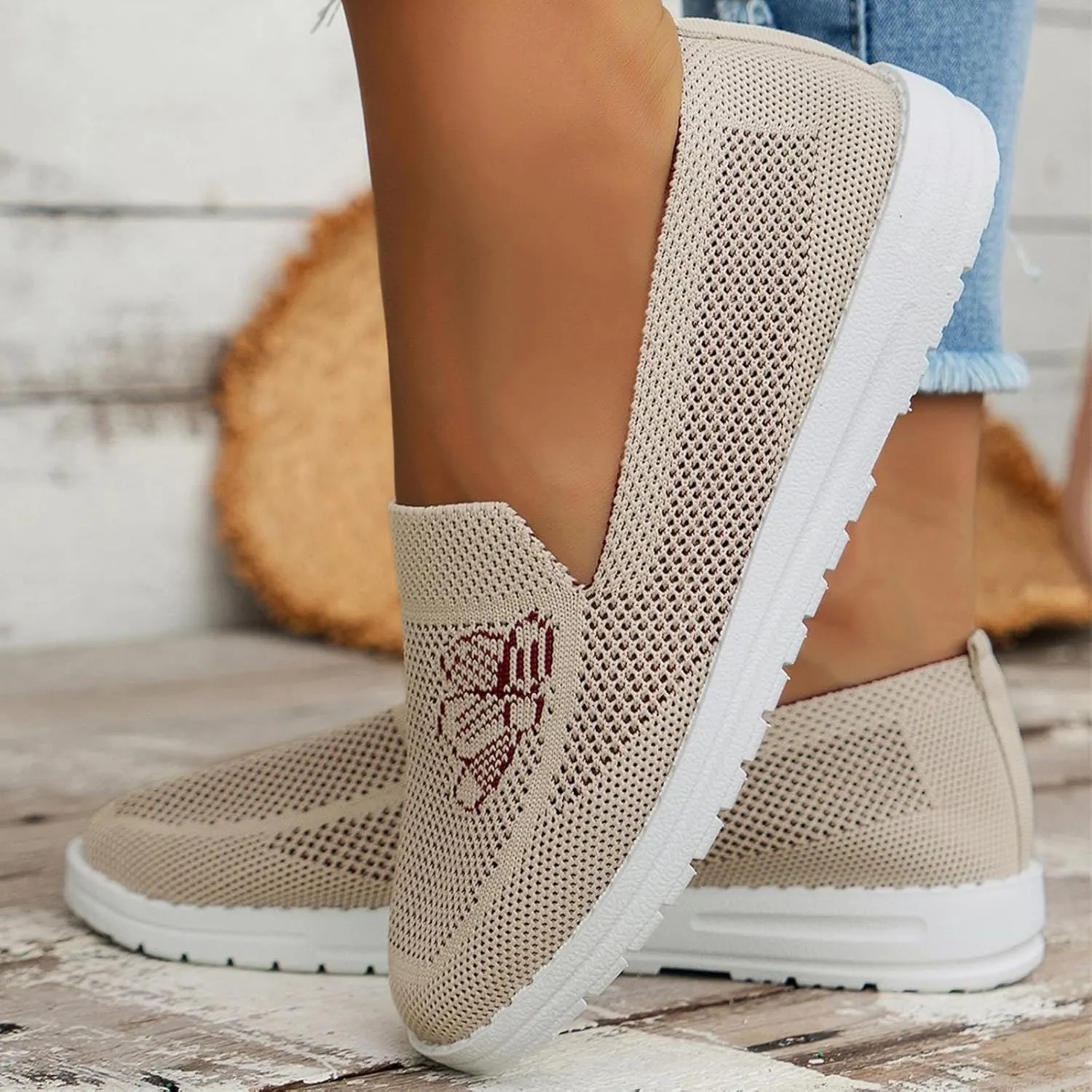 Womens Walking Shoes Slip On Slip On Sneakers Women Platform Womens Slip On Shoes Wide Width with Arch Support Running Shoes for Women Black and White Womens Black Sneakers Size 8 Wide