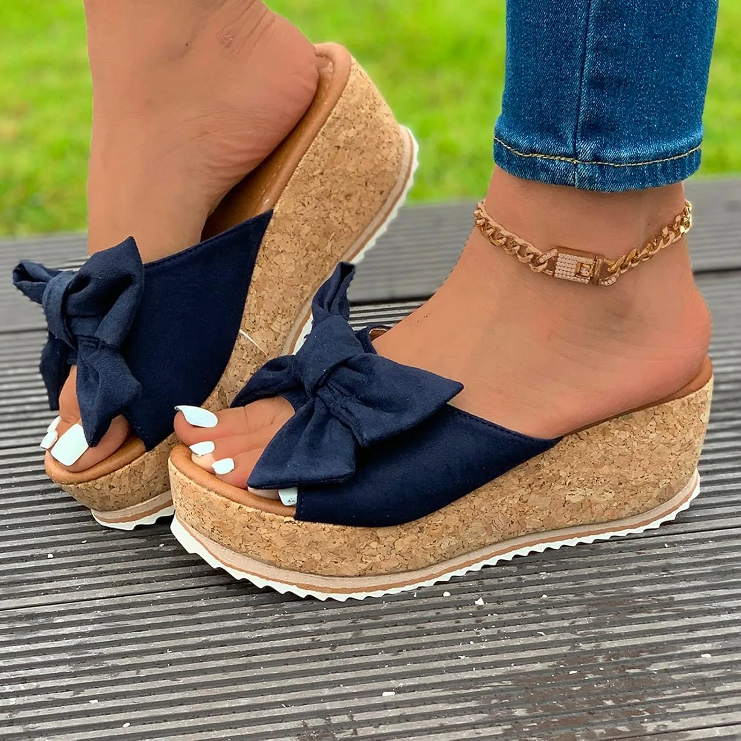 Womens Wedges Heels Sandals Summer Beach Platform Slippers for Women Ring Toe Strappy Summer Gladiator Flat Sandals Non-Slip Summer Slingback Slipper Vacation Travel Outdoor Going Out Shoes